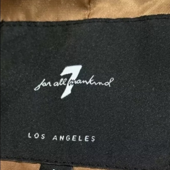 7 FOR ALL MANKIND WOMEN FAUX LEATHER LONG TRENCH COAT IN CAMEL SZ M NWT. - Picture 10 of 11